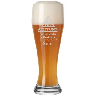 Weizenglas Weißbierglas 0,5 Liter - Freilaufender Rentner