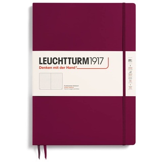 LEUCHTTURM1917 359787 Notizbuch Master Slim (A4+) Hardcover, 123 nummerierte Seiten, Port Red, dotted