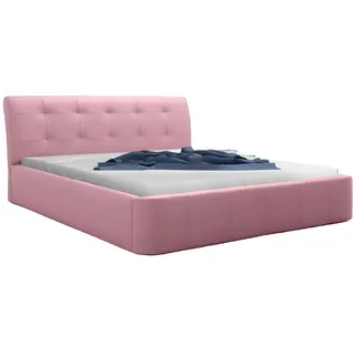 Xlmoebel Lederbett Gepolstertes Bettgestell aus hochwertigem Leder in elegantem Design (Bett, Bett), Hergestellt in Europa rosa