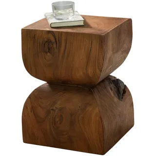 FineBuy Beistelltisch Braun Sheesham 0 x 0 cm