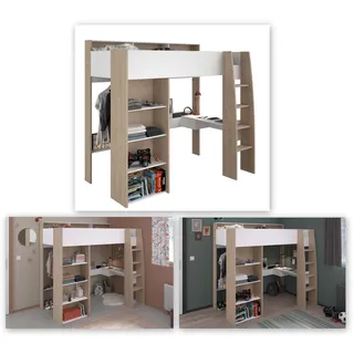 Parisot Hochbett Shelter 11 90 x 200 cm Eiche braun