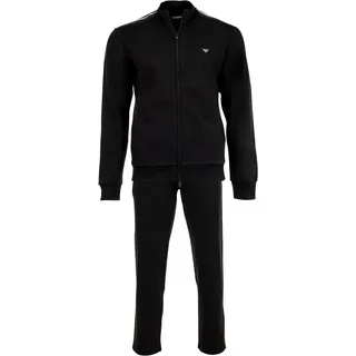 EMPORIO ARMANI Herren Hausanzug mit Zip-Jacke - BASIC TERRY, Full Zip Tracksuit, Cotton-Mix Schwarz / M