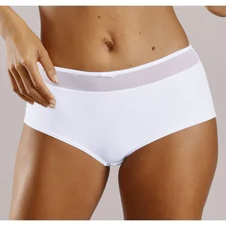 Panty NUANCE Gr. 48/50, weiß Damen Unterhosen Panties mit transparentem Bund und Zierschleife