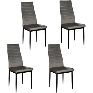 Hti-Living Esszimmerstuhl Memphis Polyester gelb 4er Set