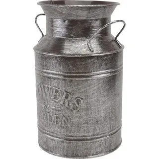 2er-set Metall-blumenvase, Shabby Chic Eisenkrug, Vintage Milchkanne, Verzinkter Krug, Rustikaler Blumenbehälter, Eimer, Großer Verzinkter Bauernhaus-eimer, Englischer Topf, Silber