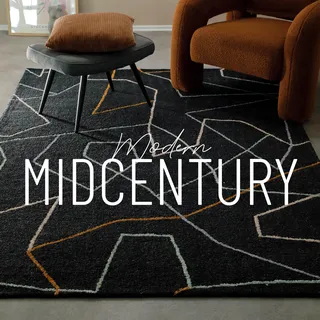 Teppich WECON HOME "Nox", schwarz (anthrazit), B:200cm H:6mm L:300cm, Schurwolle, Teppiche, Teppich, Wollteppich, abstrakt, hochwertig, handgetuftet, robust, modern