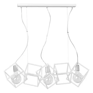 famlights Pendelleuchte famlights, Pendelleuchte Svea aus Metall weiß eckig, länglich | 80,00 cm x 100,00 cm x 19,00 cm