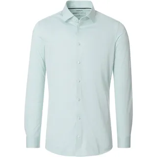 Businesshemd VENTI "VENTI Businesshemd Langarm uni", Herren, Gr. 42, Normalgrößen, mint, 55% Baumwolle, 45% Polyester, unifarben, sehr figurbetont, Hemden