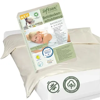 Softsan Bettdecken Encasing aus Bio Baumwolle | Anti Milben Schutzbezug | Weltneuheit | Viele Größen (140 x 220 cm)