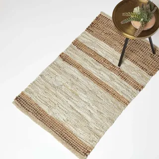 Homescapes Flickenteppich 60 x 90 cm Braun/Beige