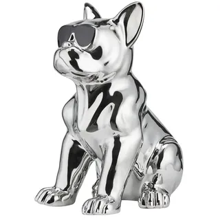 Deko Hund , silber , Porzellan , Maße (cm): B: 19 H: 29 T: 24