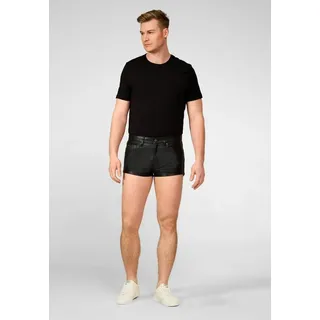 RICANO Lederhose Shorts Ledershorts aus hochwertigem Rindsleder schwarz 35