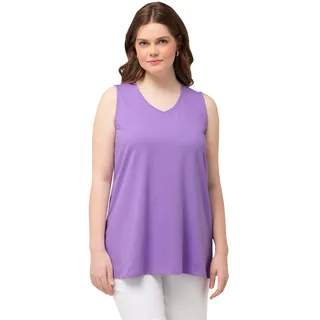 Ulla Popken Damen große Größen Übergrößen Plus Size Top, A-Linie, V-Ausschnitt, ärmellos Blauer Flieder 50+ 807291810-50+ - 50-52
