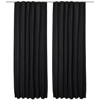 Beautissu Amelie Luna Kräuselband 140 x 245 cm schwarz 2 St.