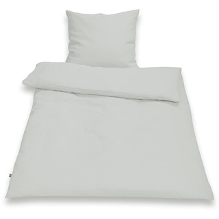 SETEX Halbleinen-Bettwäsche, 155 x 220 cm, Bezug für Bettdecke im Set mit Kissenbezug, 55 % Leinen, 45 % Baumwolle, Weiches Soft Washed Finish, 2-teiliges Bettwäsche-Set, Kieselgrau