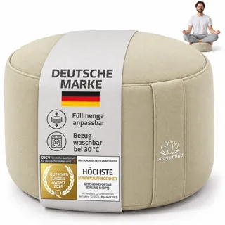 Body & Mind® Yogakissen Meditationskissen Boden Sitz-Kissen Polster für Meditation & Yoga; waschbarer Bezug und atmungsaktiver Premium Füllung; 18 cm Sitzhöhe