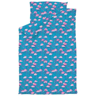 Lousy Livin Bettwäsche Lousy Livin Bedlinen Greater Flamingos Scuba Blue, 2 teilig, Lieferung im Lousy Livin Premium Karton blau