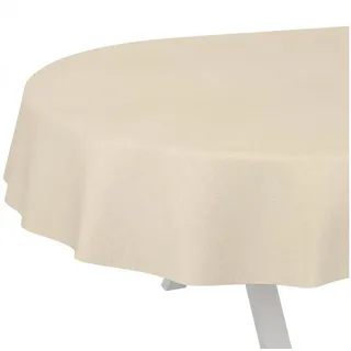 ANRO Tischdecke Alica Leinen Melliert Tischwäsche (Einzelstück 1-tlg), wasserabweisend Melliert Creme Oval 180x140cm beige Oval | 140 cm x 180 cm