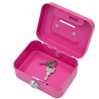 Kleine Schlossbox - Sichere Spardose mit Schlüssel | Langlebige Spardose mit Schloss | Mini Safe Lock Box Spardose zum Aufbewahren von Bargeld & Wertsachen zu Hause, im Büro oder auf Reisen