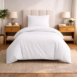 Komfortec Premium Superweiches Bettwäsche 2teilig Mikrofaser Weiß 155 x 220 cm + 80 x 80 cm
