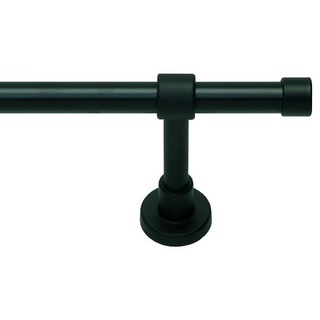 myraumdesign Gardinenstange Vorhangstange schwarz Kappe mit Metallrohr 20 mm Durchmesser (180 cm)
