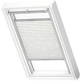 Velux Dachfensterplissee FHL UK08 1256S  (Farbe: Weiß gemustert - 1256S, Farbe Schiene: Aluminium, Manuell)