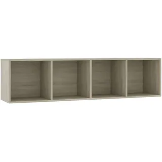 vidaXL Bücherregal TV Schrank Wandregal Hängeregal Aktenregal Standegal Büroregal Lowboard Fernsehschrank Fernsehtisch Sonoma-Eiche 143x30x36cm