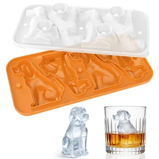Koluti Silicone 3D Beagle Dog Ice Cube Mold Tray, 4-Cacity Funny Dogs Shape Ice Maker Freezer Mold with Funnel, Ideal for Whiskey, Cocktails, Bourbon, BPA Free, Dog Lover Gift