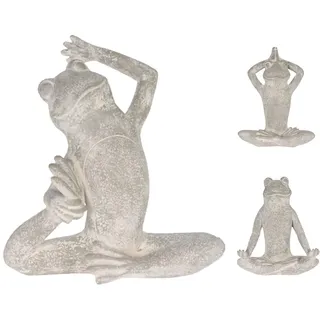 mucHome XL Yoga Frosch Dekofigur, Höhe ca. 32cm aus Polyresin Gartenfigur Zen Deko Wohnzimmer Frosch Figur (Drehsitz)