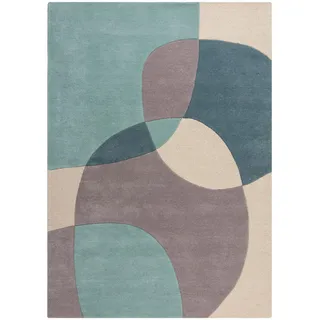 KADIMA DESIGN Aire Wollteppich 160 x 230 cm Blau/Türkis-Beige