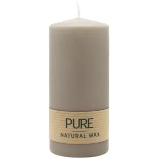 PURE NATURAL WAX, Sand, Stumpenkerze, WENZEL, 130/60 mm, Brenndauer ca. 40h, 100% plastikfrei