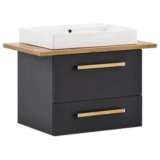 Lomadox Waschtisch DABO-04, anthrazit Landhaus-Eiche 82,2/61,5/50 cm