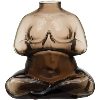 Bloomingville Glass Body Vase, Smoke Color Pflanzgefäß, Glas, Rauch