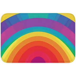 Entemne Fußmatte mit Regenbogen-Tunnel-Muster, waschbar, für drinnen und draußen, Eingangsmatte, 40 x 60 cm, rutschfest, dünn, Badezimmerläufer