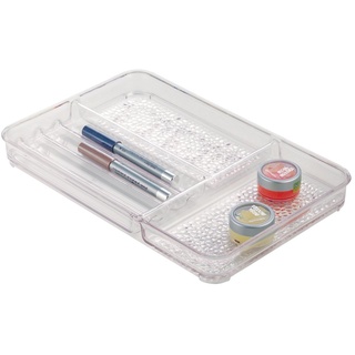 iDesign Kosmetik Organizer, flache Schubladenbox aus Kunststoff, zur Kosmetik Aufbewahrung, durchsichtig