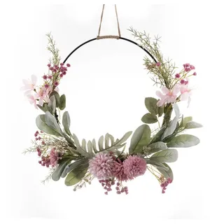 Kaket Dekokranz Künstliche Blumen Orchidee Kranz,Türkranz Frühling,Garten Dekor rosa