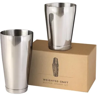 Jettory Boston Shaker, 2-teiliger Edelstahl Cocktail Shaker Set, 750ml/500ml Cocktailshaker, Barset für alle Professionelle Barkeeper und Zuhause Cocktail Liebhaber (Silber)