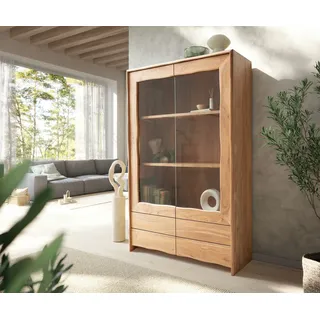 DeLife Vitrine Live-Edge 120 x 190 x 45 cm Beige