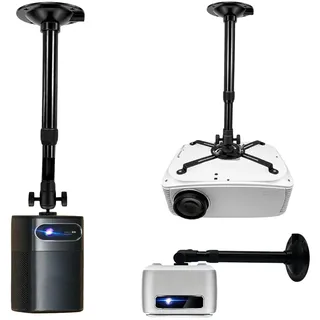 Upvera Beamer Deckenhalterung Höhenverstellbar 28–42 cm – Universal Projektor Halterung für 12,5–28 cm Lochabstand, 360° Drehbar & 180° Neigbar, Metall Deckenhalter für Beamer und Mini Projektoren