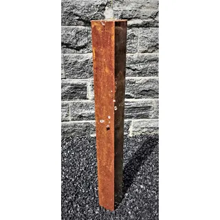 Säulenbrunnen eckig 100/10 cm Cortenstahl Roststahl Säule Wasserspiel ohne Becken