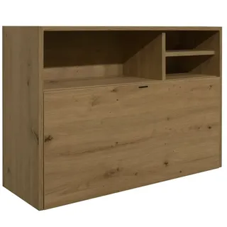 Hängeschrank Sekretär Wandschreibtisch Home Office flexibel Asteiche - Braun