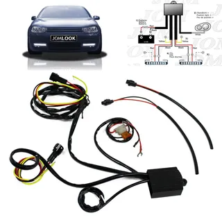 JOM Car Parts & Car Parts GmbH Tagfahrlicht - Modul mit automatischer Zündungserkennung, Dimm- und ComingHome Funktion, für 12V LED-TFL