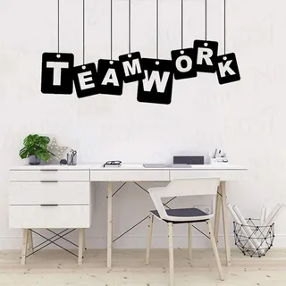 Teamwork-Qualitäten-Wand-Aufkleber-Abziehbild-Team-Arbeit-Aufkleber Büro Wand Dekoration Medium-Office-Teamwork Wandtattoo 150X80CM