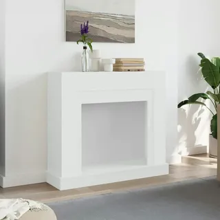 vidaXL Kaminumrandung Weiß 100x30x87,5 cm Holzwerkstoff