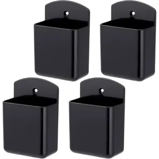 4 Selbstklebende Aufbewahrungsboxen, Selbstklebende Fernbedienungshalter, Wandhalterung Für Fernbedienung, Schwarze Stiftebox Für Pinsel Und Stifte