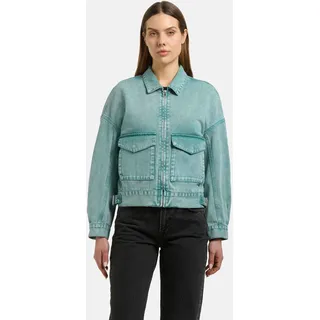 khujo Hemdjacke "Nelina", Damen, Gr. XXL (44), teal, Material: 100% Baumwolle, lässig geschnitten hüftlang, Rundhals, Ärmel ohne Ärmelschlitz verstellbar, Jacken, Oversize Jeansjacke