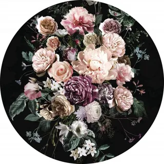 KOMAR Vlies Fototapete Enchanted Flowers Ø 125 cm selbstklebend