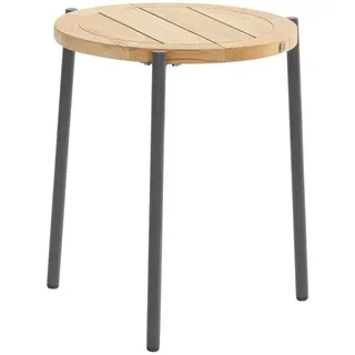 4 Seasons Outdoor 4Seasons Yoga Beistelltisch Garten 45cm Aluminium/Teak Natur|Dunkelgrau