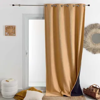 HomeMaison.com Thermovorhang – Verdunkelungsvorhang – Vorhang Gelb Ocker – Vorhang 140 x 180 cm