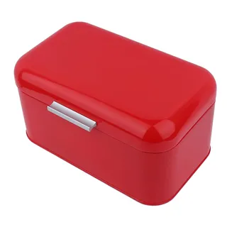 Tomotato Brotkasten mit Deckel, 30,5x18x16cm Metall Brotkorb Brot Aufbewahrungsbox Arbeitsplatte Brotbehälter für Brot Toast Gebäck Kuchen(Rot)